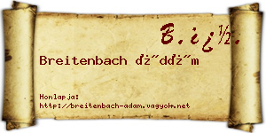 Breitenbach Ádám névjegykártya